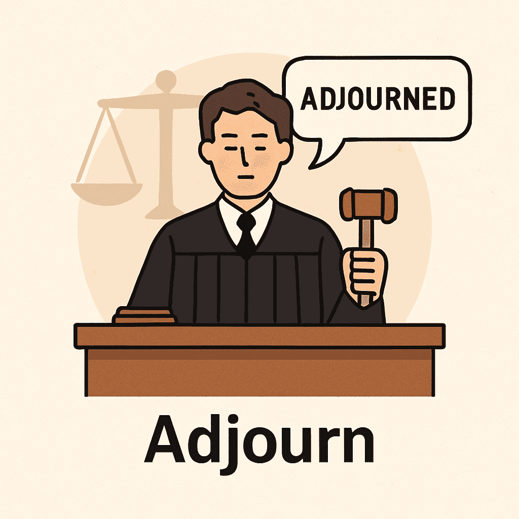 adjourn meaning and examples thumbnail