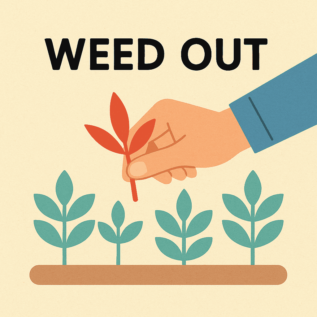 weed out meaning and examples thumbnail
