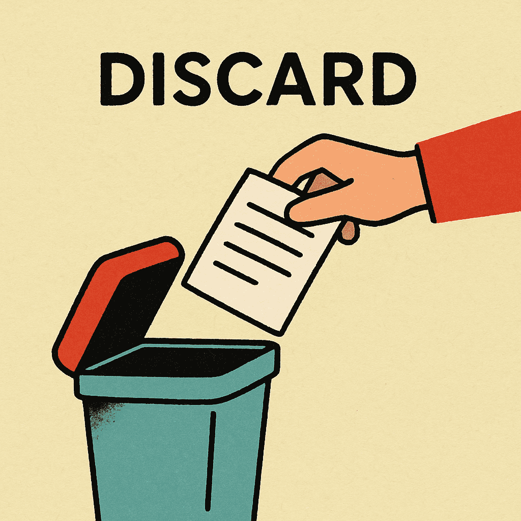 discard meaning and examples thumbnail