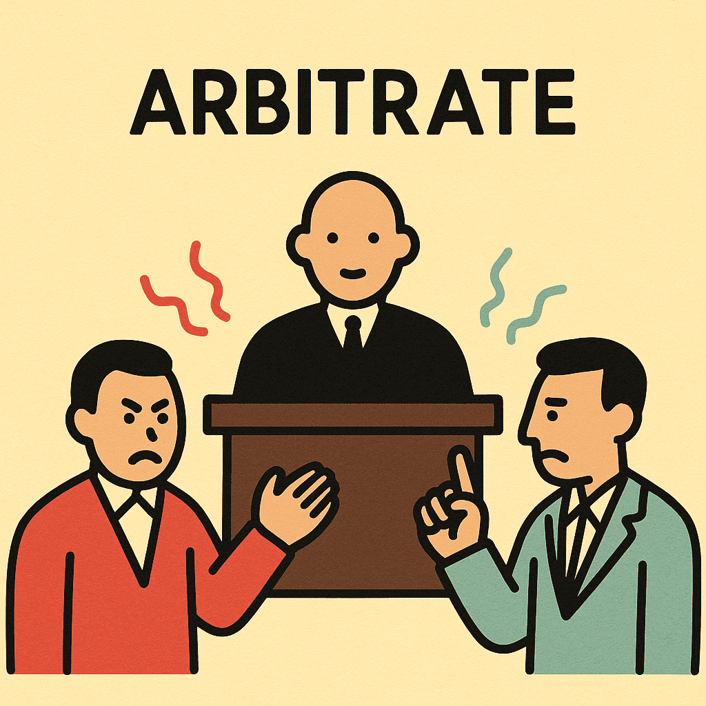 arbitrate meaning and examples thumbnail
