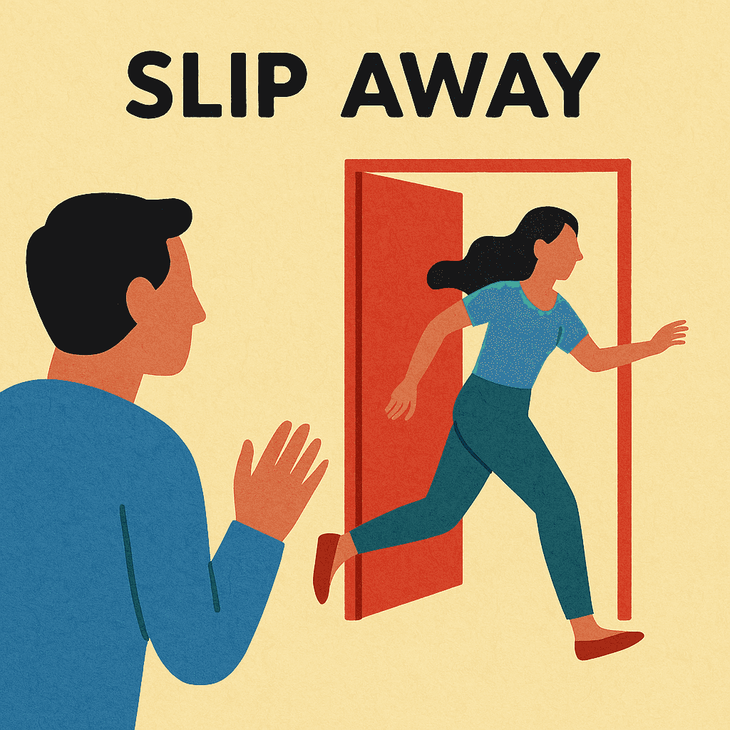 slip away meaning and examples thumbnail