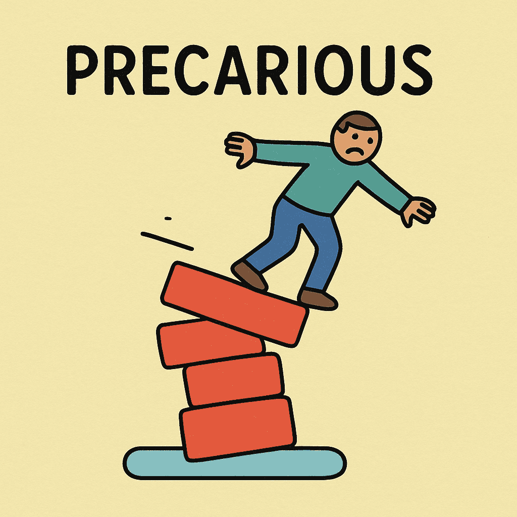 precarious meaning and examples thumbnail