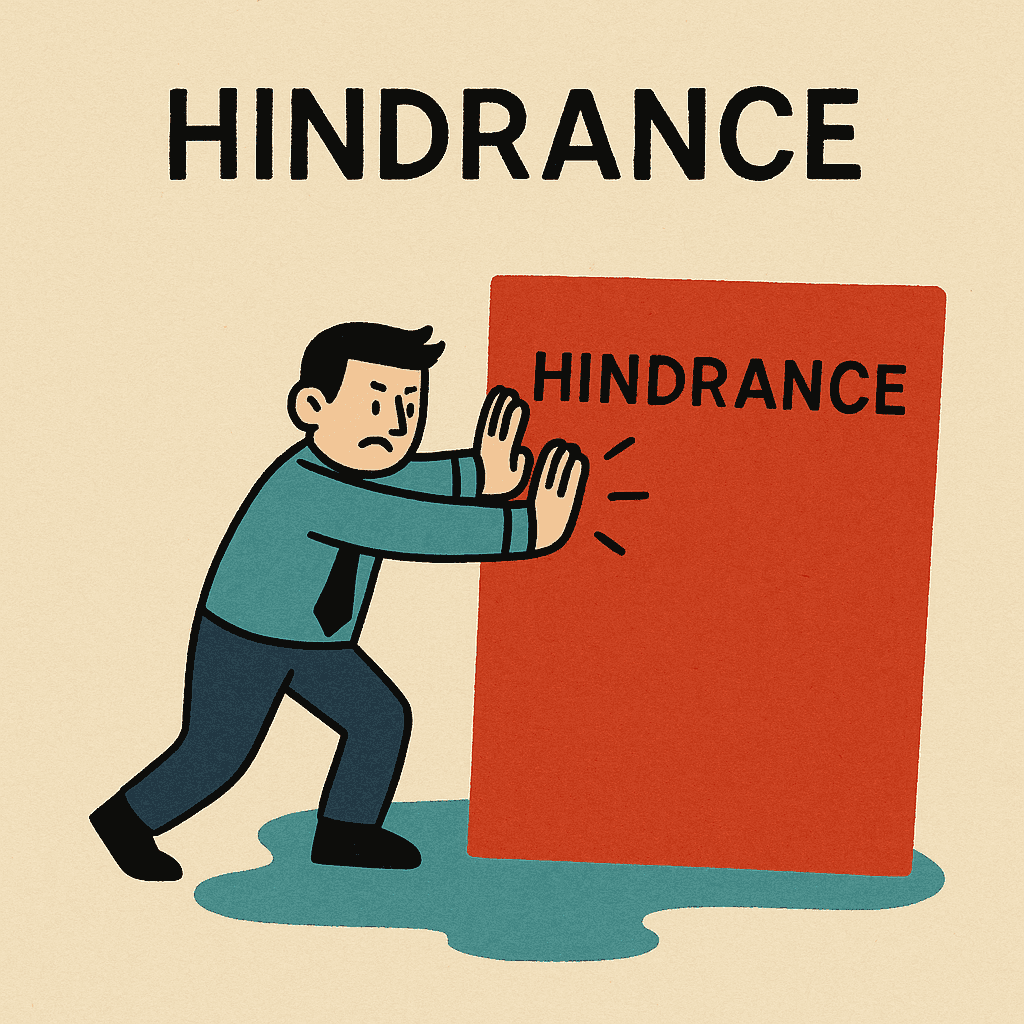 hindrance meaning and examples