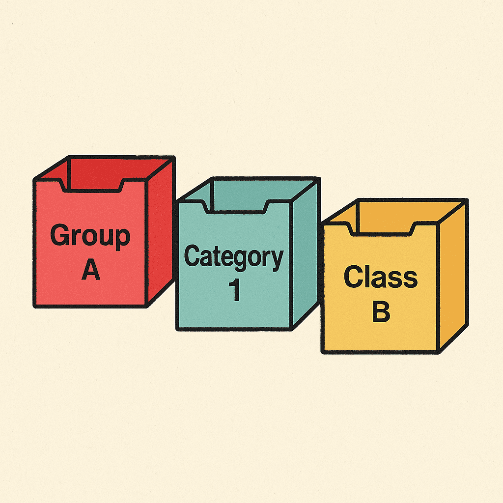 Expressions for classification: be categorized into, be classified as, fall into, and more