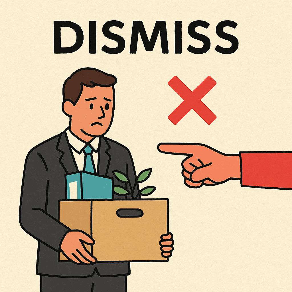 dismiss meaning and examples thumbnail