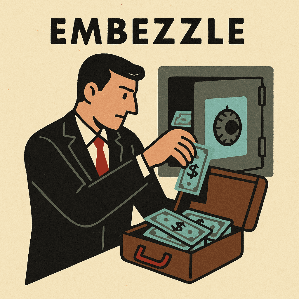embezzle meaning and examples thumbnail
