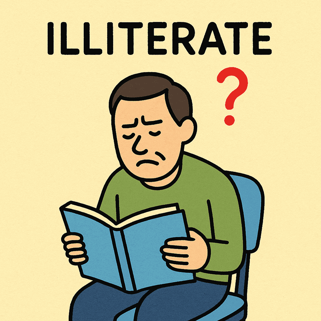 illiterate meaning and examples thumbnail