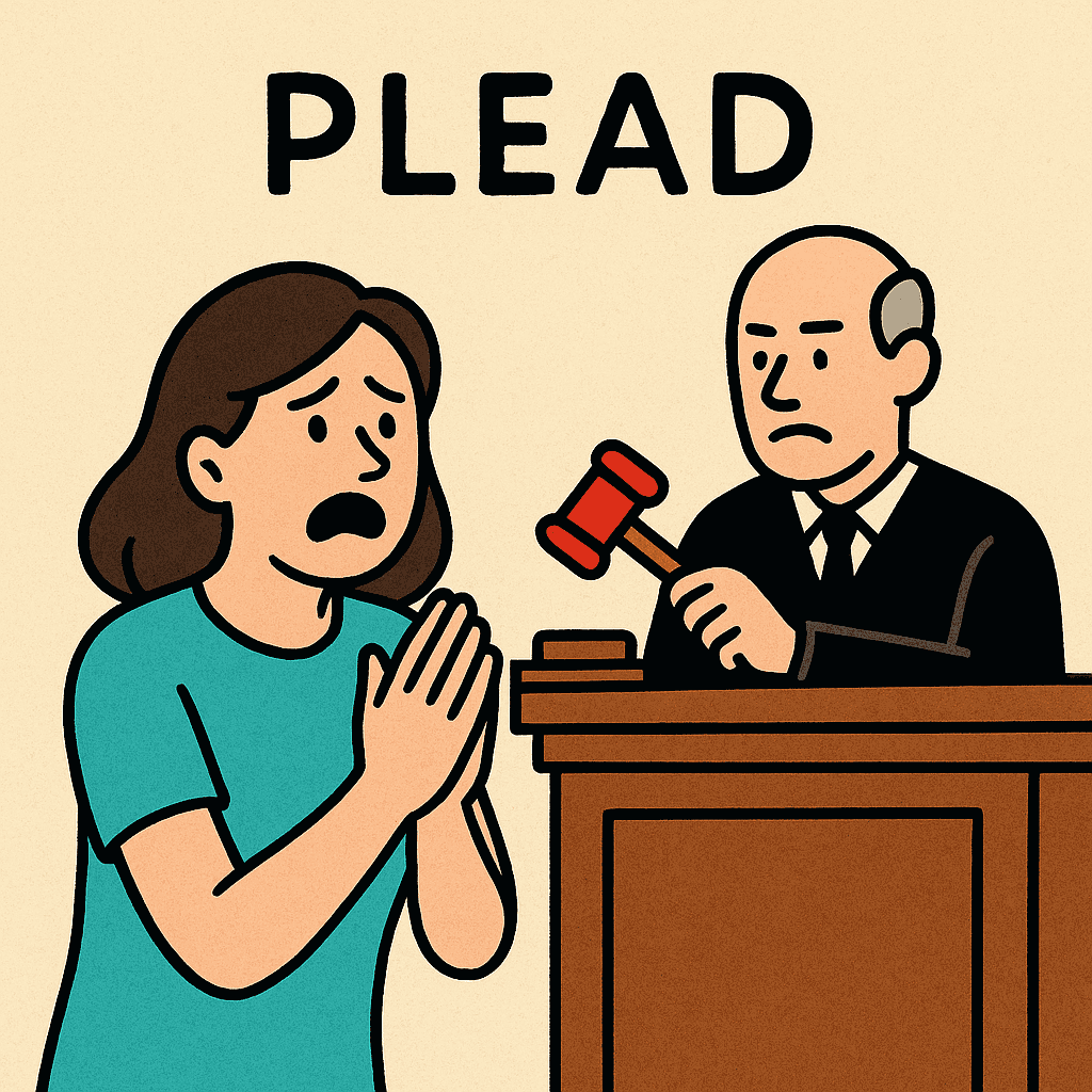 plead meaning and examples thumbnail