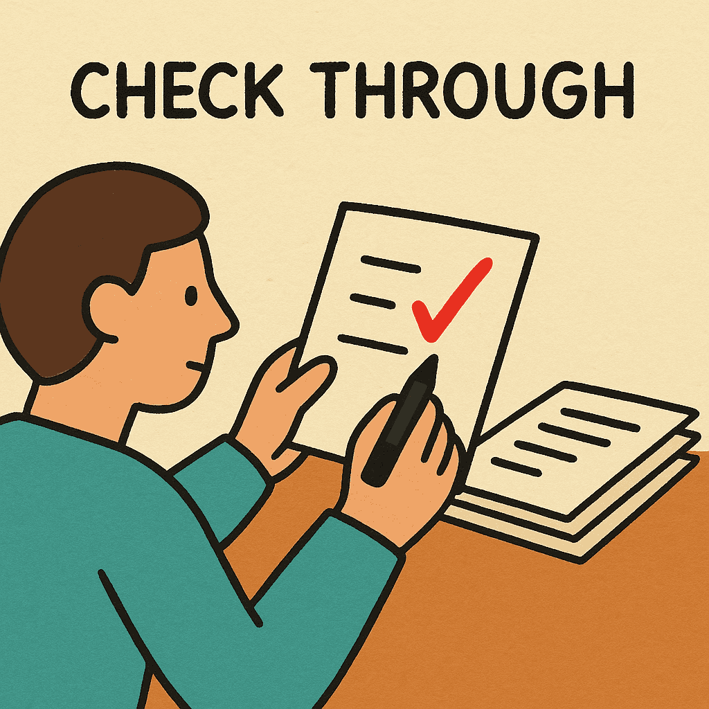 check through meaning and examples thumbnail