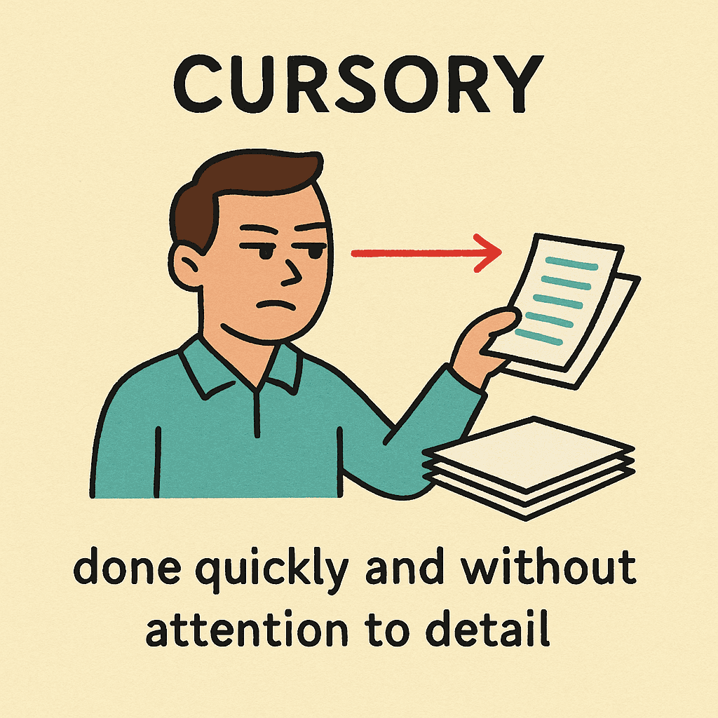 cursory meaning and examples