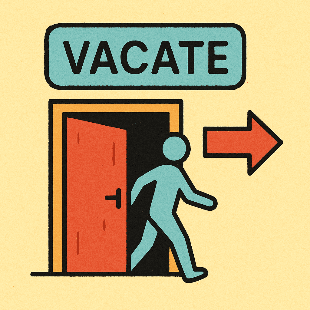 vacate meaning and examples thumbnail