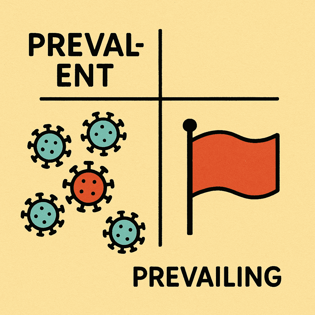 prevalent vs prevailing comparison
