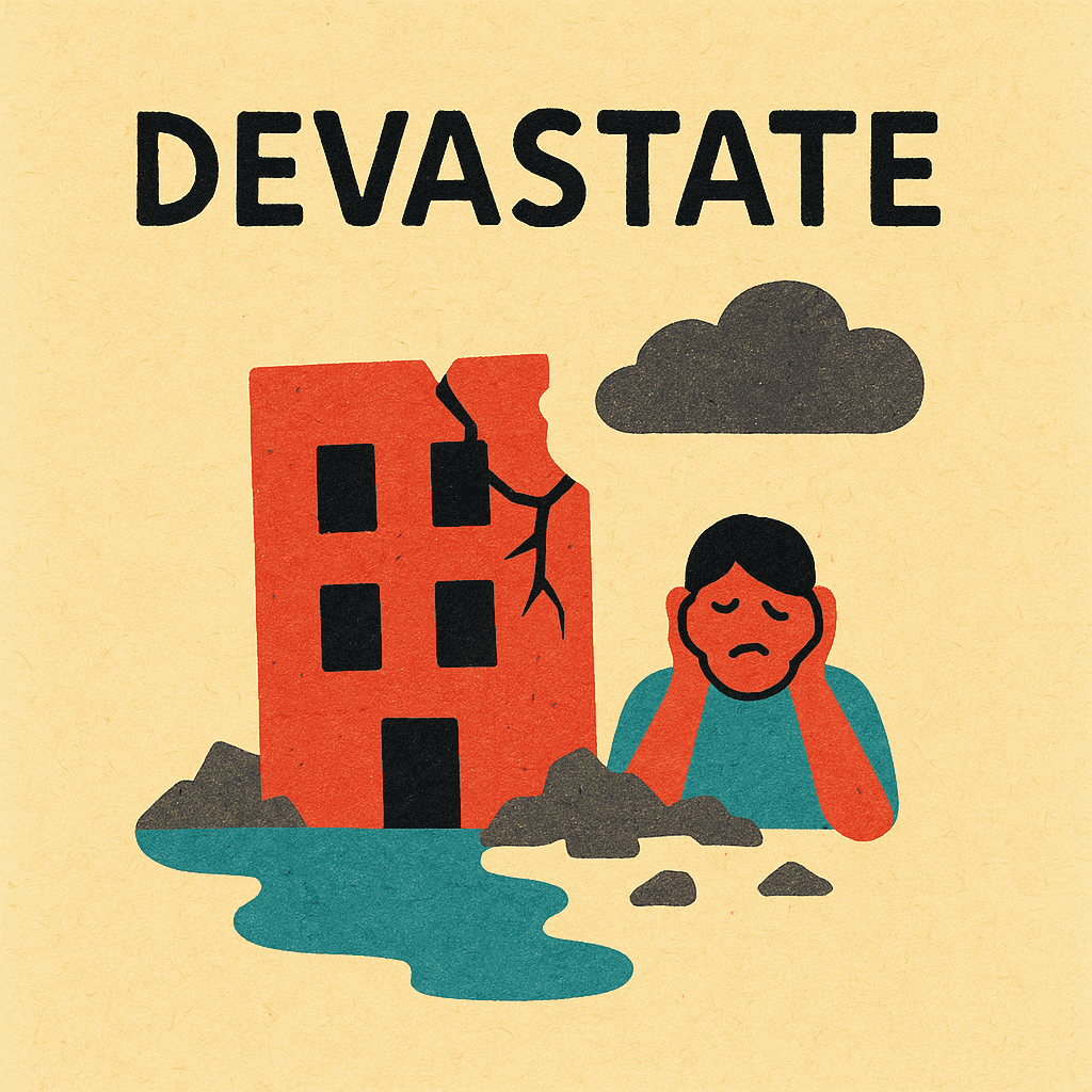 devastate meaning and examples thumbnail