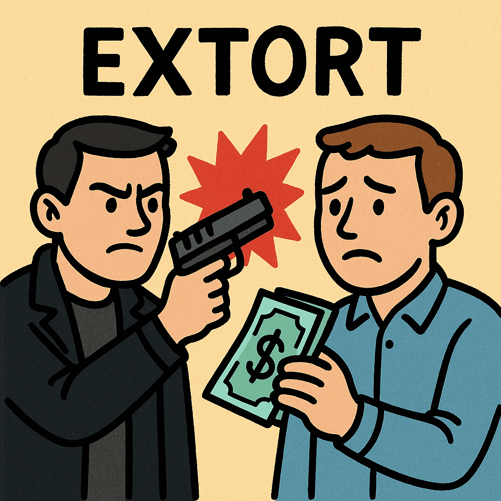 extort meaning and examples thumbnail
