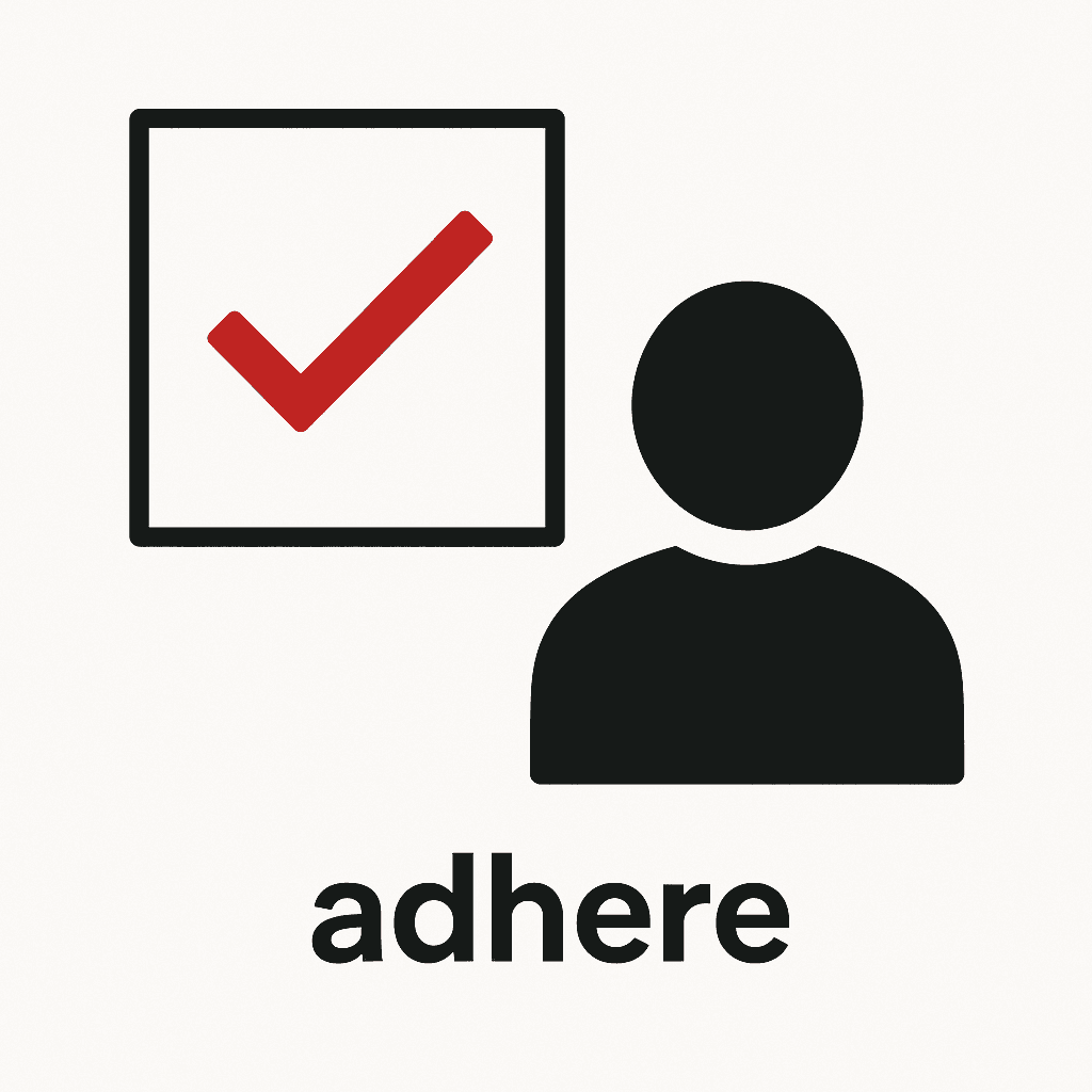 adhere meaning and examples thumbnail