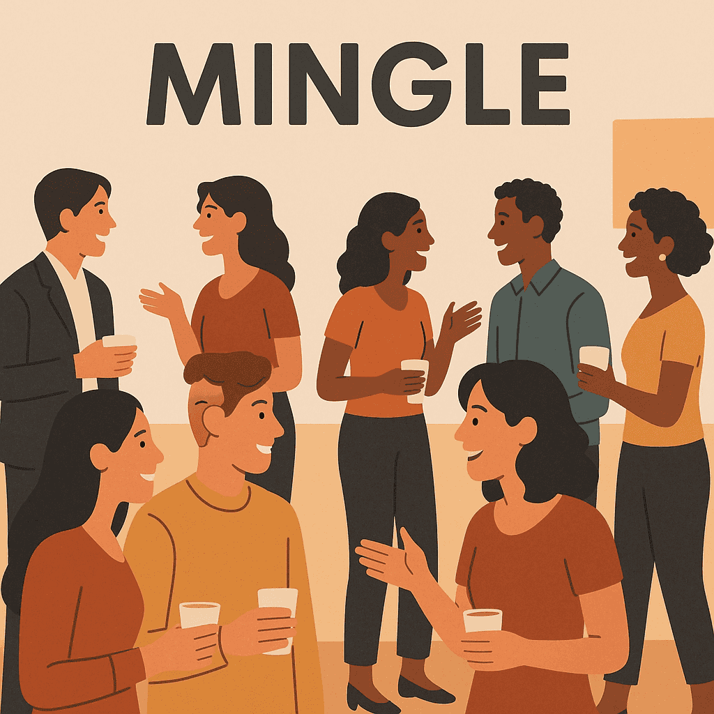 mingle meaning and examples