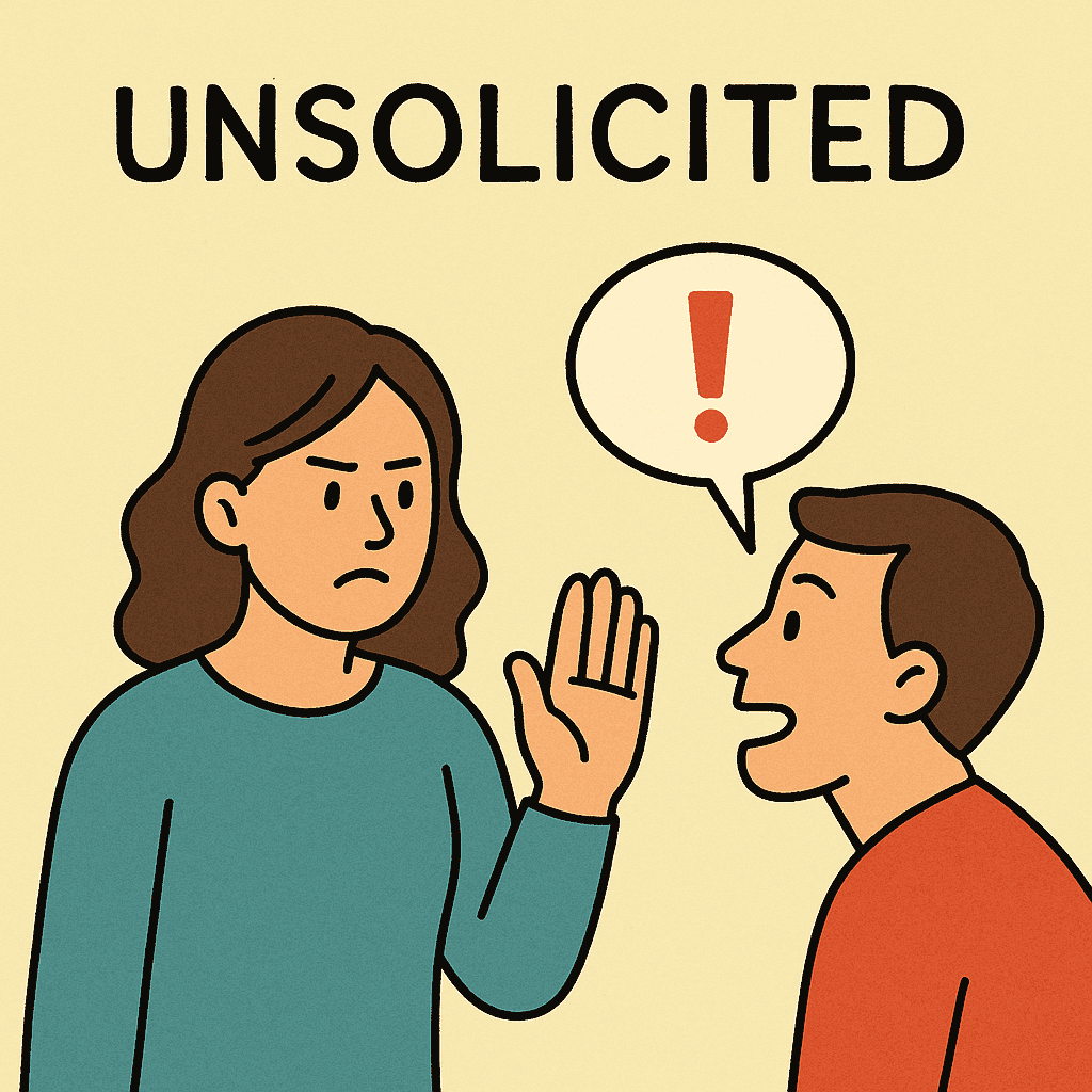 unsolicited meaning and examples thumbnail