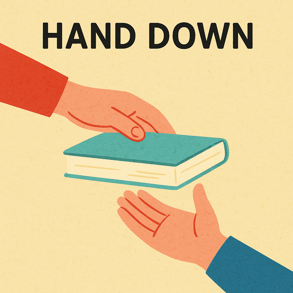 hand down meaning and examples thumbnail